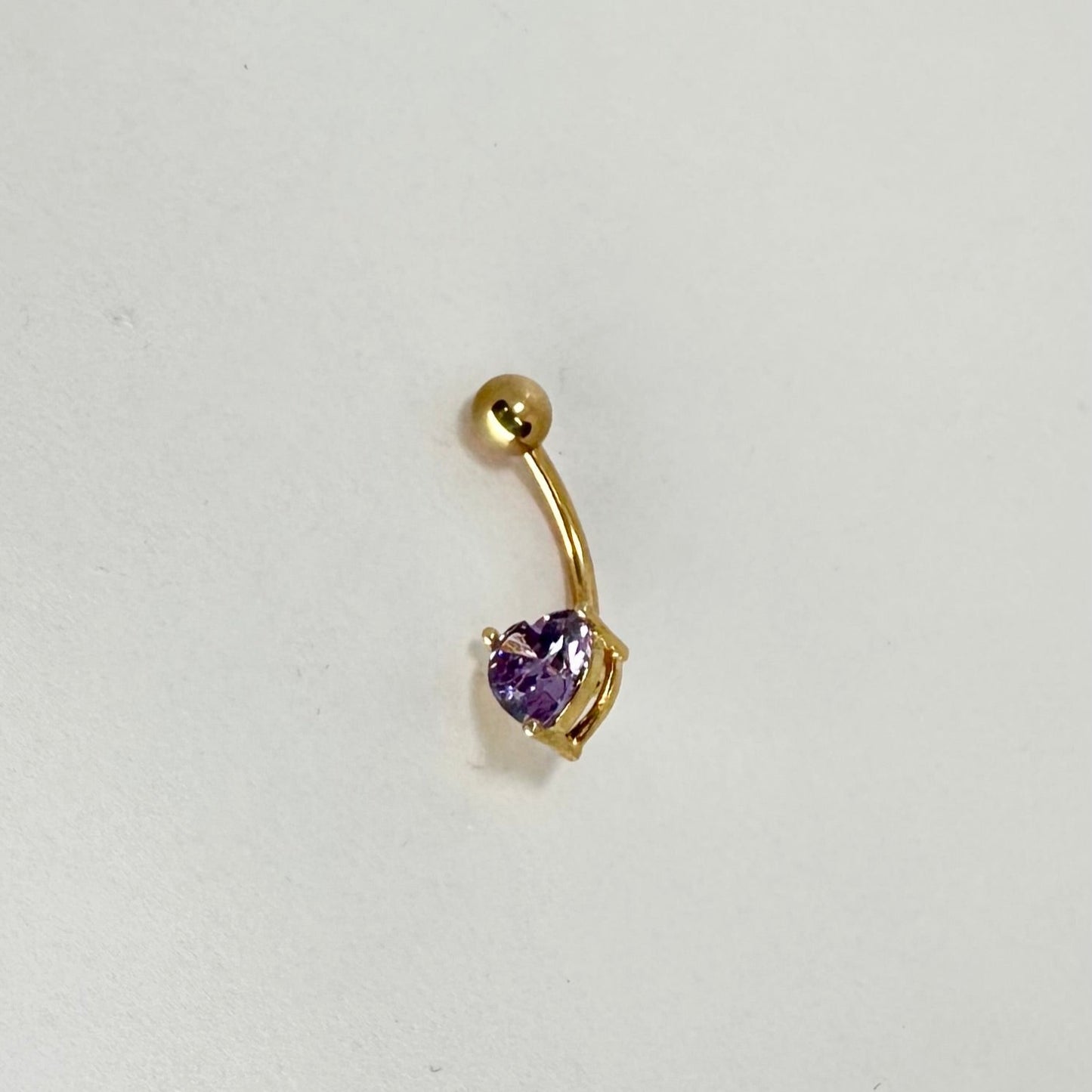 Navel - Piercing da ombelico Gold a forma di cuore Lilla 12mm