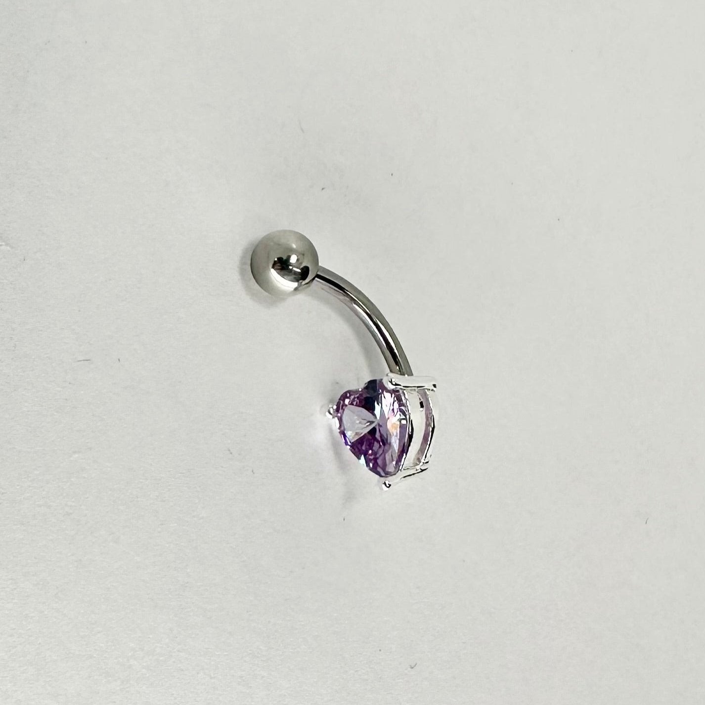 Navel - Piercing da ombelico forma di cuore Lilla 12mm